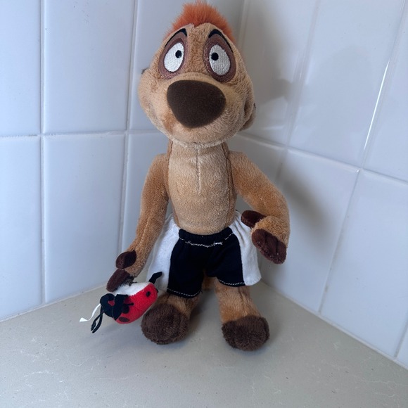 Disney Other - The Lion King Timon Plush Doll 10" Bug Snack Black Shorts‎ Disney